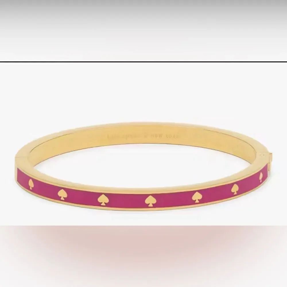 New Kate Spade Spot the Spade Red Enamel Hinged Bangle MSRP $45